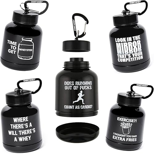 ONMYWHEY Contenedor de llavero de proteína de 6.1 fl oz, variedad de 5 unidades