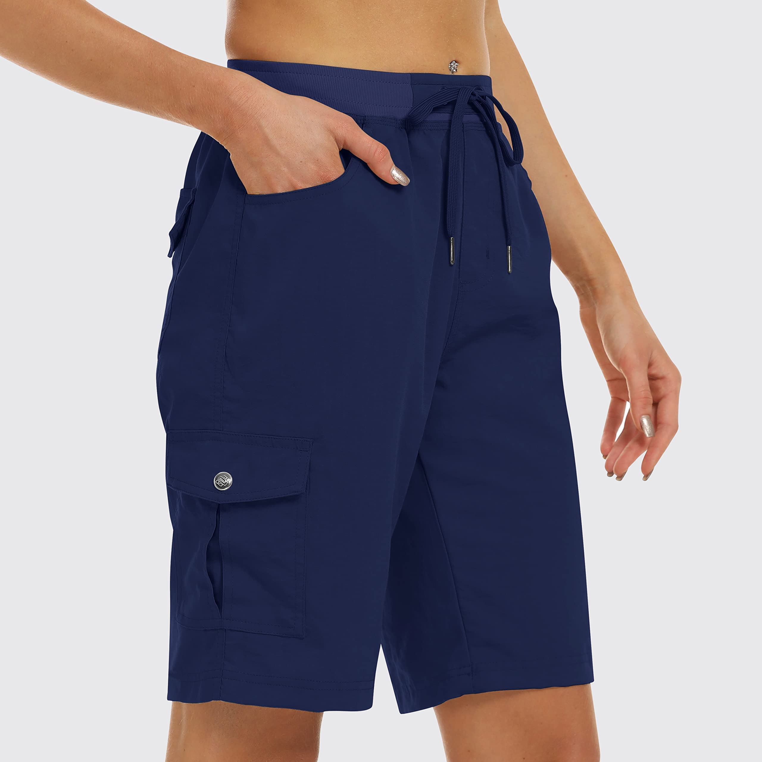 JINSHI Pantaloncini Donna Cargo Shorts Estivi Pantaloni Corti Sportivo Leggero Lavoro Bermuda da Escursionismo a Vita Alta con Tasche Multiple