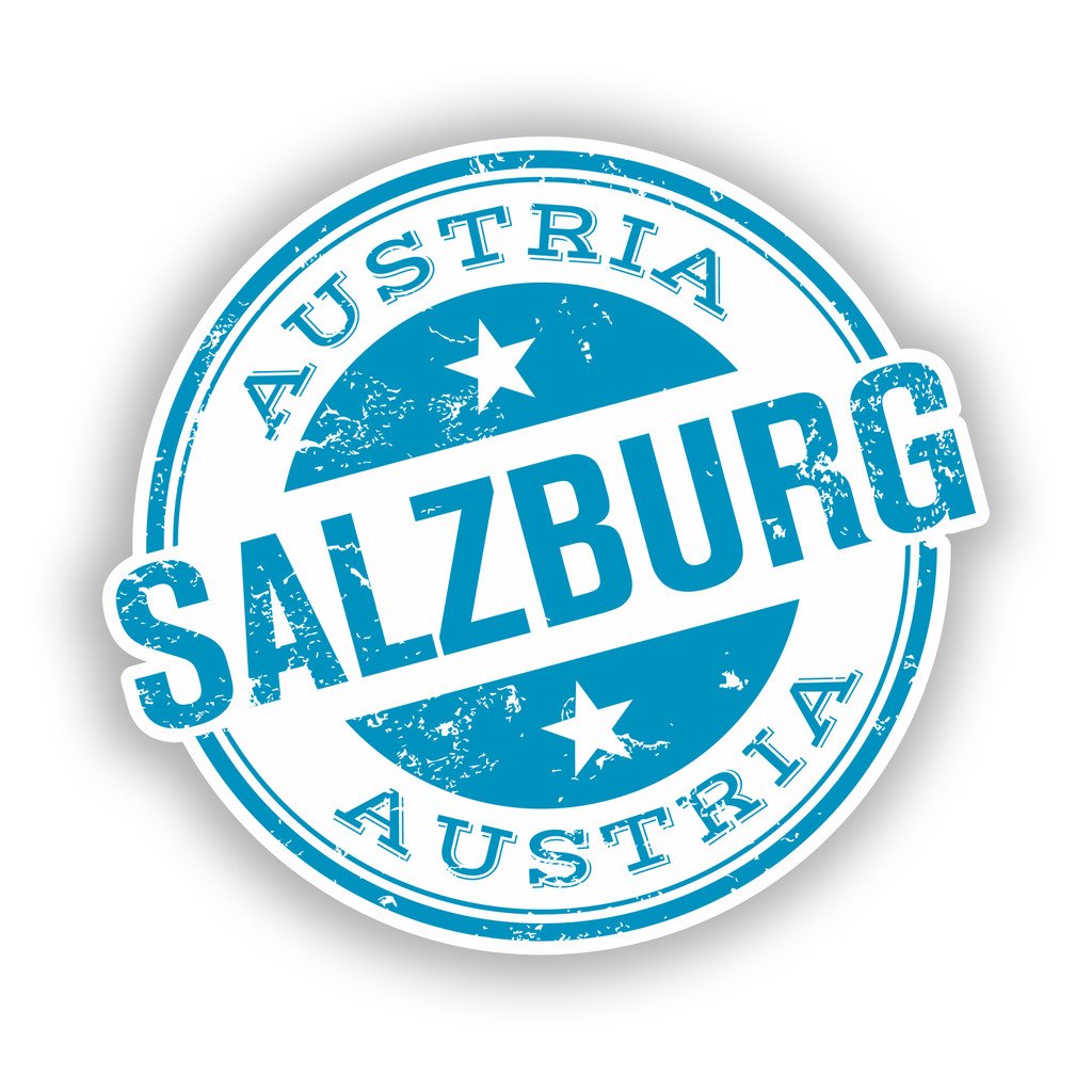 Destinationvinyl Multi 2 X 10Cm/100Mm Salzburg Vinyl Stickers Travel Luggage #10603