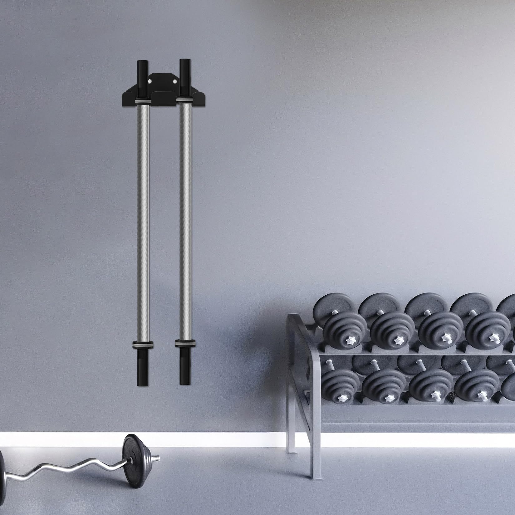 Do uchwytu na sztangę olimpijską, pionowy ścienny stojak do przechowywania sztangi wsporniki haki do domowego sprzętu fitness garażu siłowni akcesoria wiszące przechowywanie