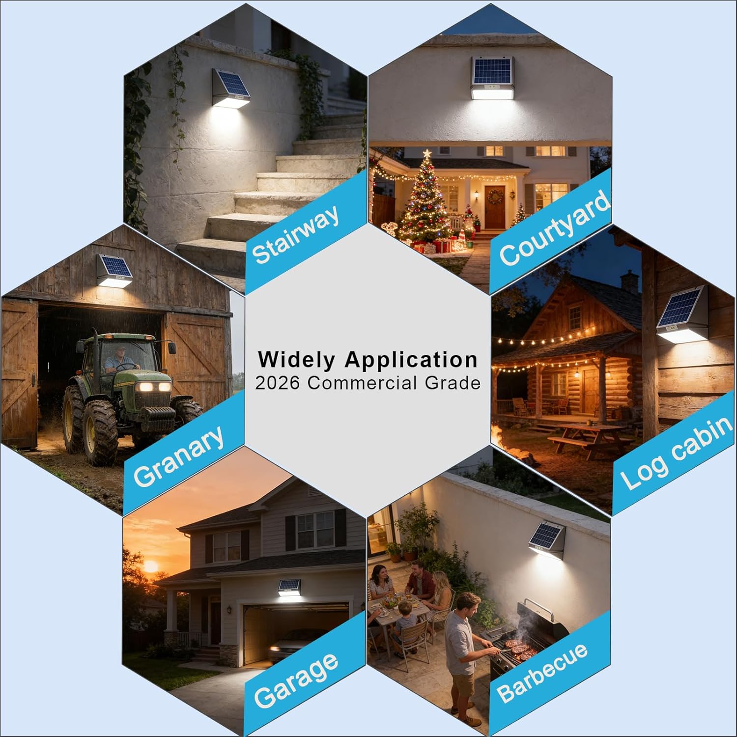 Lightdot Solar Wall Pack Light, Commercial 100W HPS Eqv with 12 * 11" Glass Solar Panel, Dusk to Dawn and Motin Sensor 5000K IP65 Outdoor Security Lights for Porch, Fence Garage, Warehouse, 4Pack