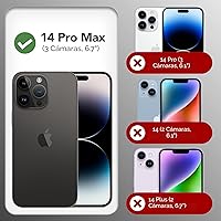Vista 2 de GONEZ Funda de silicona para iPhone 14 Pro Max, compatible con MagSafe, con protector de pantalla + protector de lente de cámara, silicona líquida a