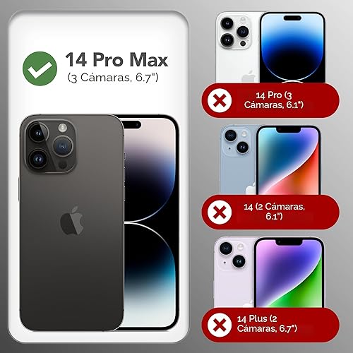 Miniatura 2 de GONEZ Funda de silicona para iPhone 14 Pro Max, compatible con Magsafe, con 2 protectores de pantalla + 2 protectores de lente de cámara, silicona