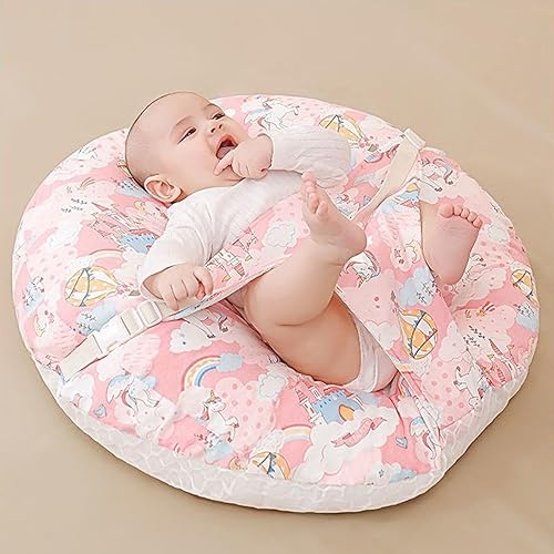 Almohada de lactancia para bebés con funda extraíble suave ajustable y portátil para bebé (rosa, 23.6 x 21.7 pulgadas)