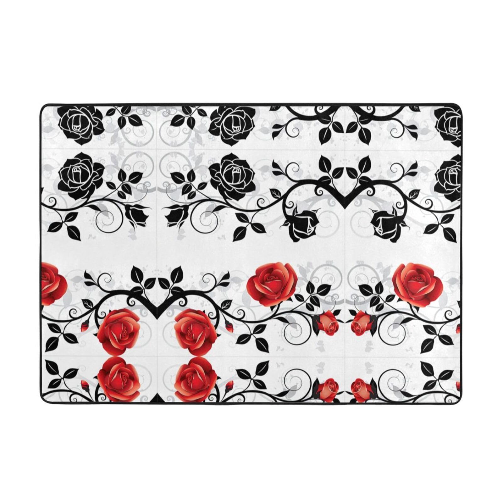 Tapis rose motif feuilles pour chambre à coucher et bureau doux