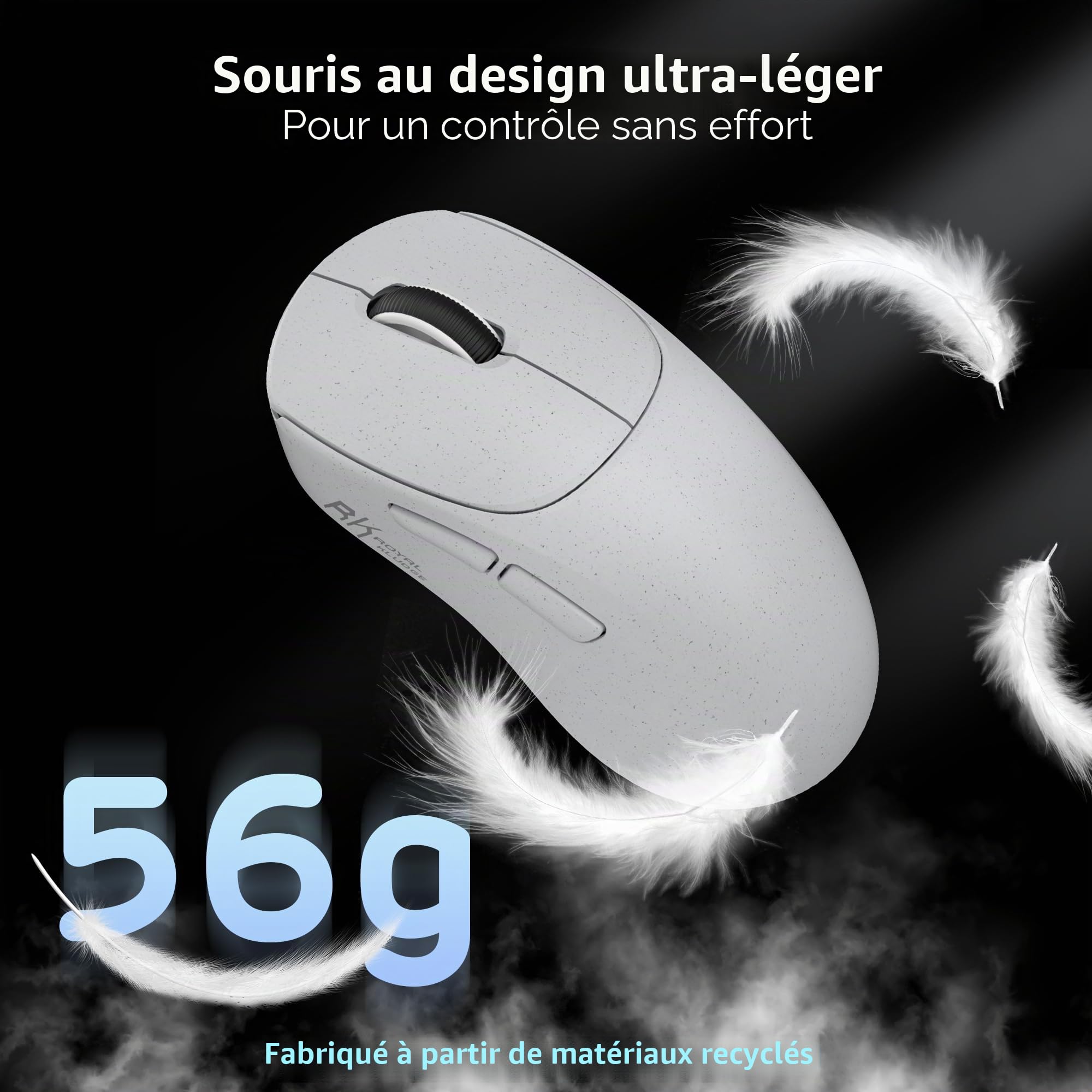 RK ROYAL KLUDGE MG5 8K Souris de Jeu sans Fil 42000 DPI PAW3950 Capteur