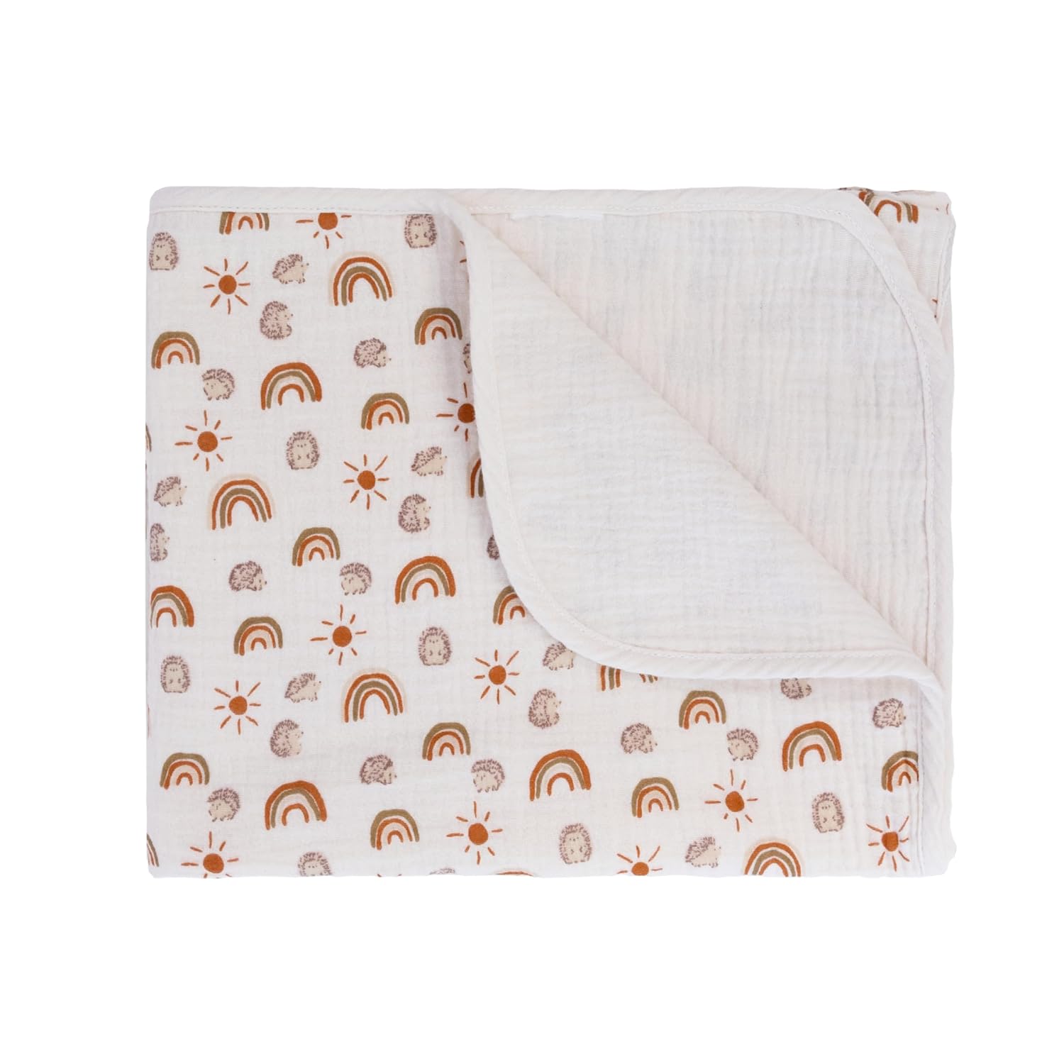 Muslin Baby Blankets for Girls, 40"x36" Toddler Blanket, Reversible Soft Baby Blankets for Girls, 100% Cotton Toddler Bed Blanket Oeko-TEX Designed in France - Flower + Pink Nursery Blanket