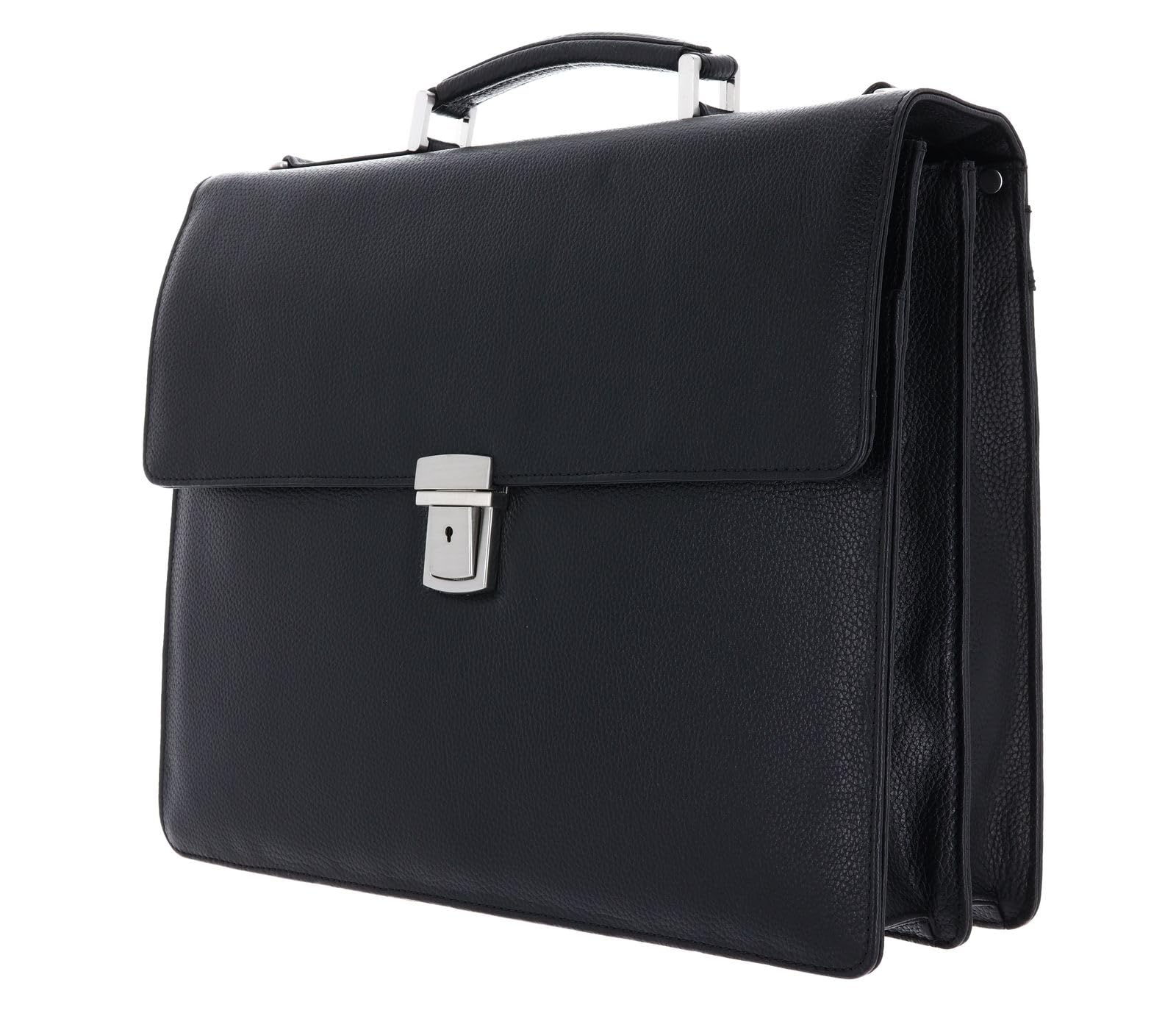 Leonhard Heyden Leder Aktentasche Businesstasche mit Laptopfach Berlin Aktenmappe 2 Fächer 7342 Schwarz