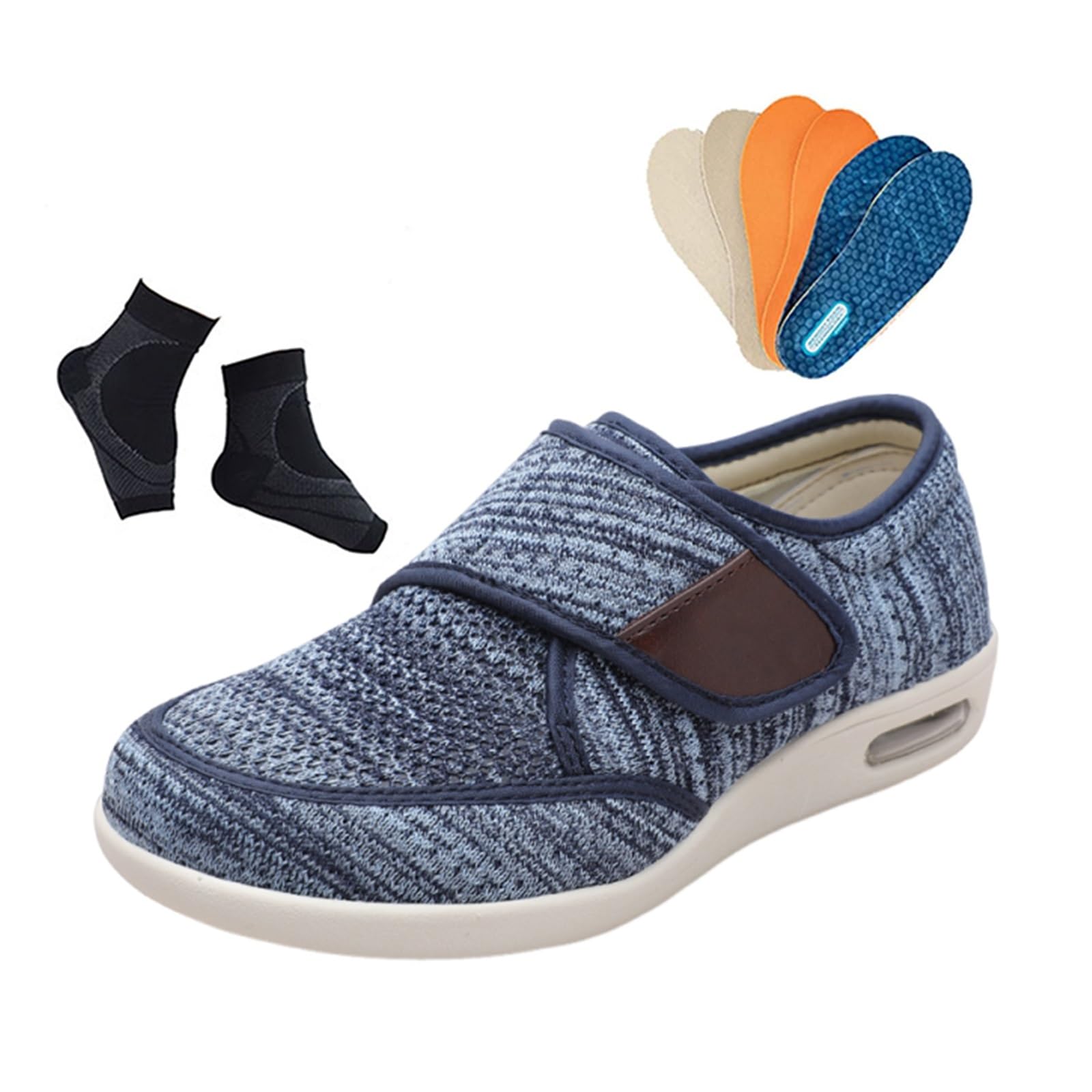 Męskie Buty Dla Diabetyków Z Obrzękiem, Męskie Lekkie Bardzo Szerokie Regulowane Buty Do Chodzenia Z Poduszką Powietrzną Dla Diabetyków, Wygodne Szerokie Chodzenia Wewnątrz Zewnątrz