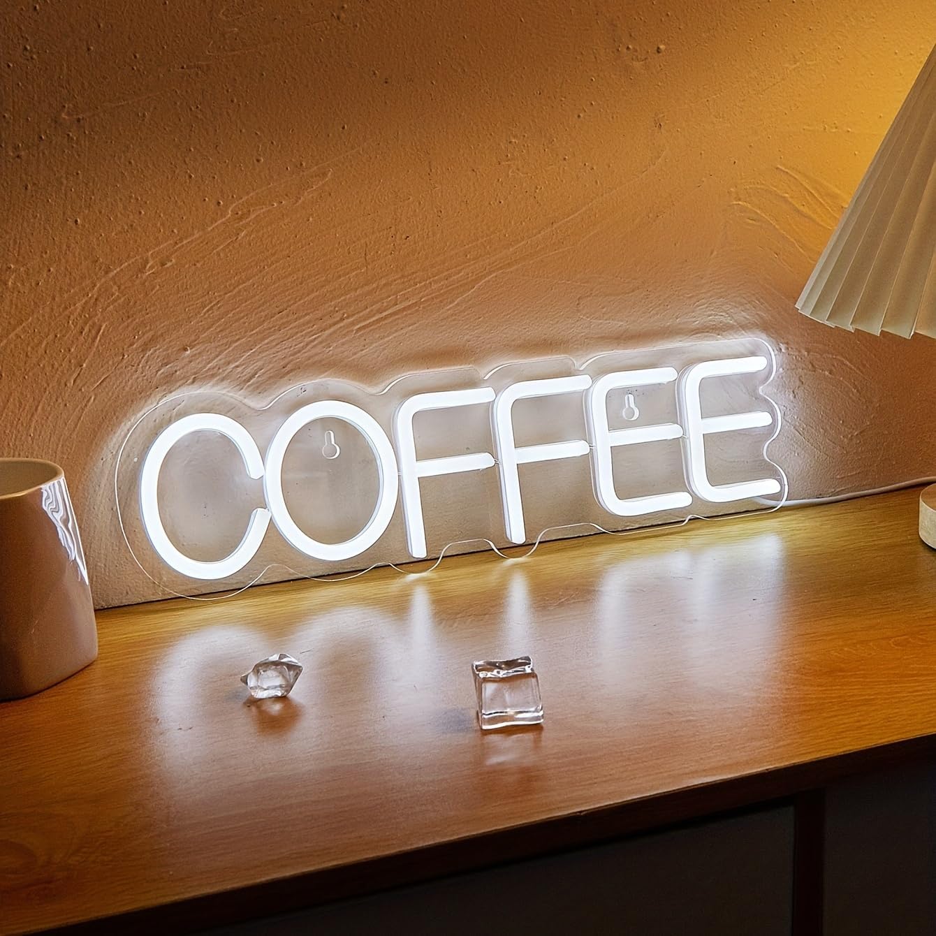 LED Neon COFFEE Cute Neon Sign, USB Powered Neon Signs Night Light, 3D Wall Art & Game room Bedroom Living Room party Decor lamp for Children Kids Girls Boys (Clear backboard)