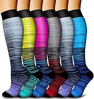 Vista 1 de 6 Pack Copper Compression Socks for Women and Men Circulation-Best Support for Medical, Running,Nursing,Athletic