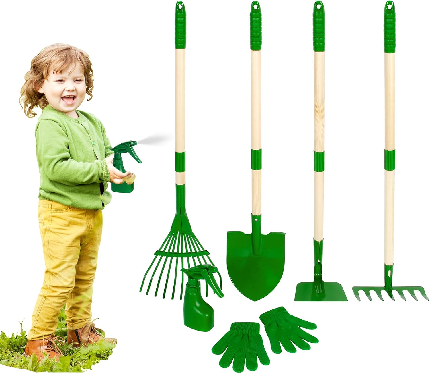 Duckura 6pcs Kids Garden Tools Set, Garden Tools for Kids