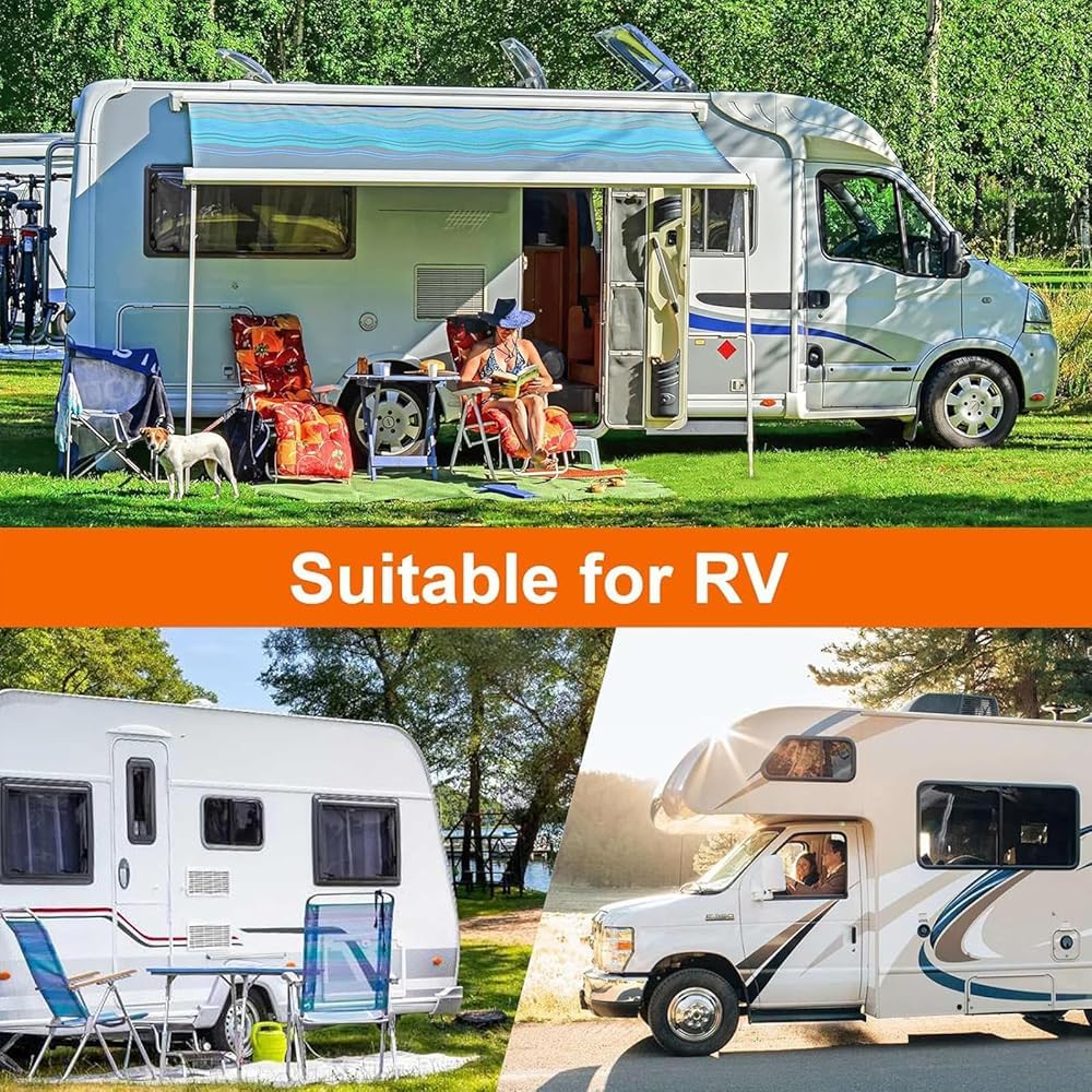Pokrowiec na kampera 210D, tkanina Oxford, do kampera, na dach, odporny na wiatr, deszcz i śnieg, pokrowce na kampery, wymiary: 5 x 3 m