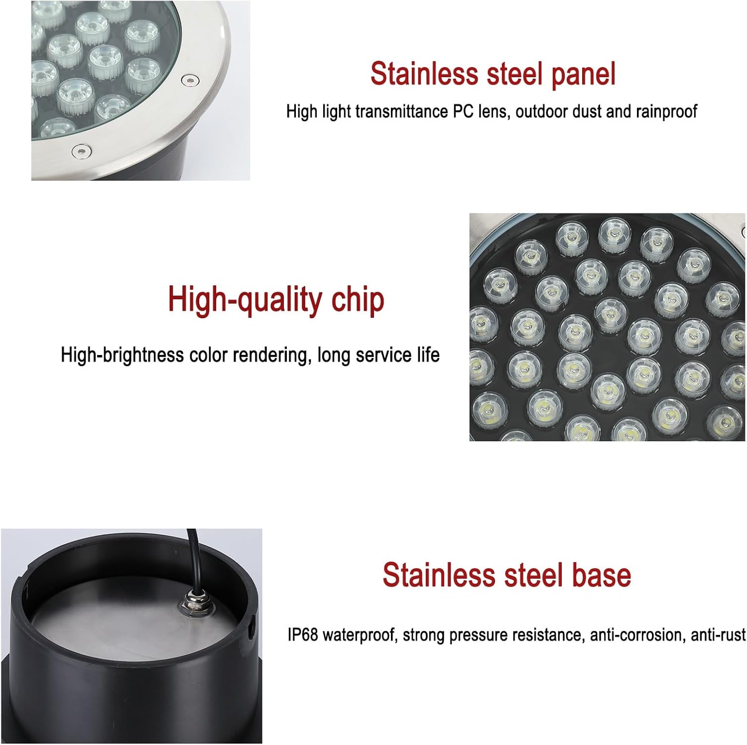 Outdoor Buried Lights - LED Underwater Fountain Light, AC 24V Low Voltage Pond Light Lights, IP68 Waterproof Water Landscape Light, Underwater Decorative Spotli,Yellow-3W