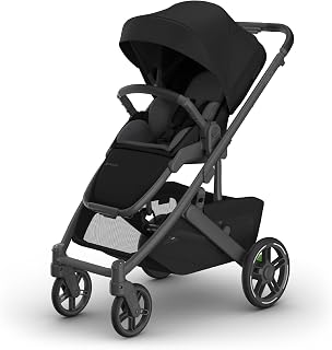 UPPAbaby Cruz V3 유모차 - 신생아 + 카시트 호환 - 풀 사이즈, 양면 시트 - 유아용 인서트, 벌레 및 레인 쉴드 포함 - 제임스 (블랙/카본 프레임/블랙 가죽)