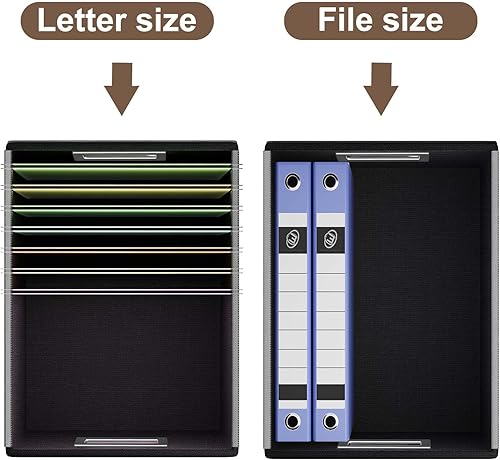 Vista 200 de Huolewa Caja organizadora de archivos con tapa, organizador de carpetas de archivos plegable para almacenamiento de documentos de oficina, caja