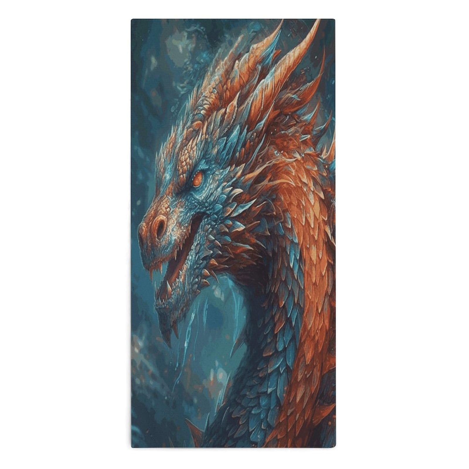 Fodpand Style Dragon Art Microfiber Towels, Decorative Bath Towel Soft & Lightweight, Hand Towels Multipurpose Use For Bathroom, Pool, Gym, Spa, And Hotel Use