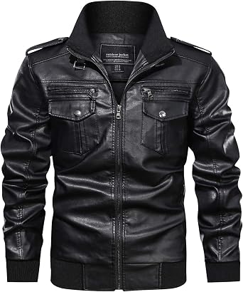 TACVASEN Men's Faux Leather Jacket 