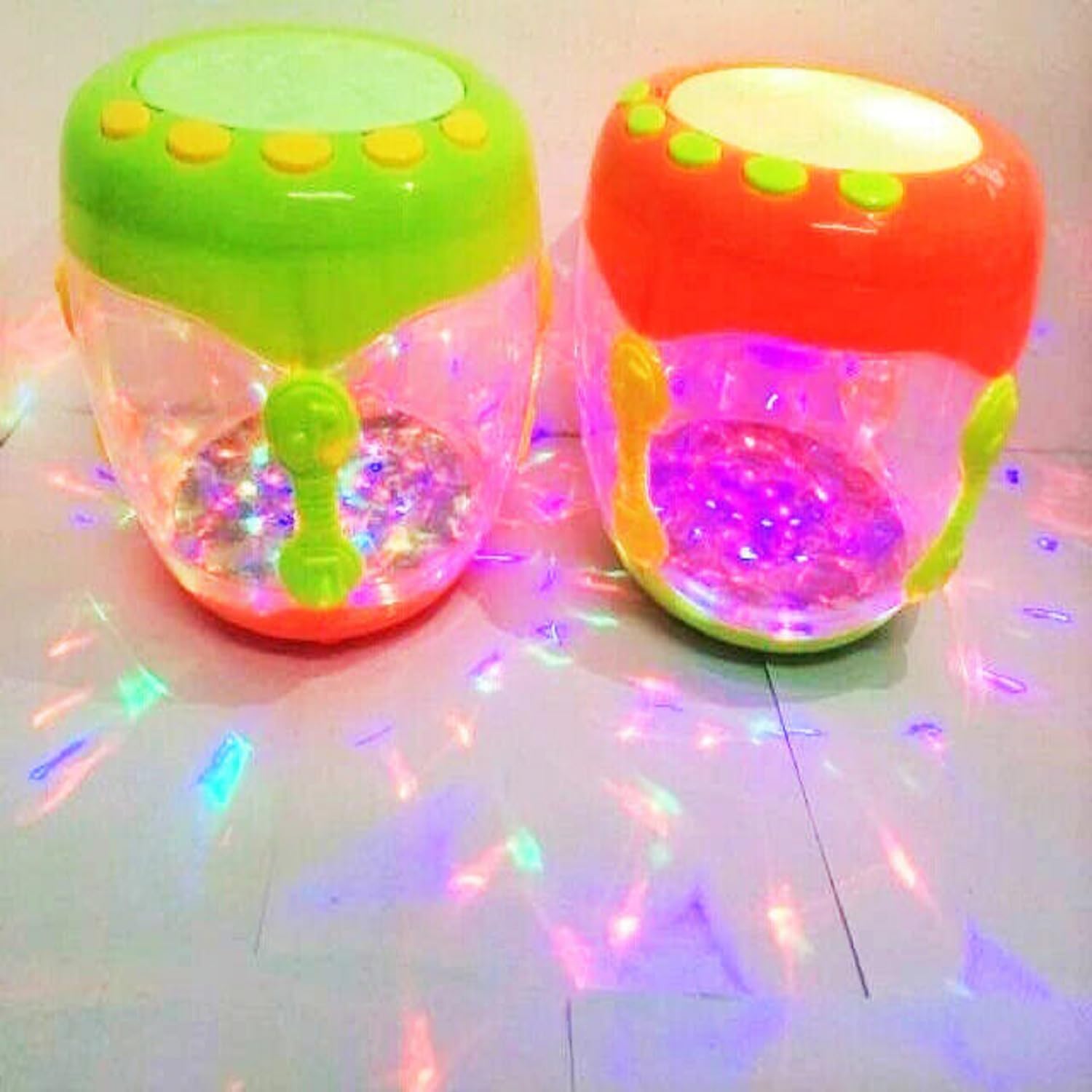 TIUDTOY Music Flash Battery Operated Drum Rotating Lamp Light with Musical Instrument Sounds Toy for Kid 3