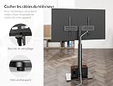 FITUEYES TV Floor Stand for 32 to 60 inch TVs, Free Standing TV Stand with Swivel Bracket, Height Adjustable, Holds 30kgs, Max VESA 600x400mm Black - 5