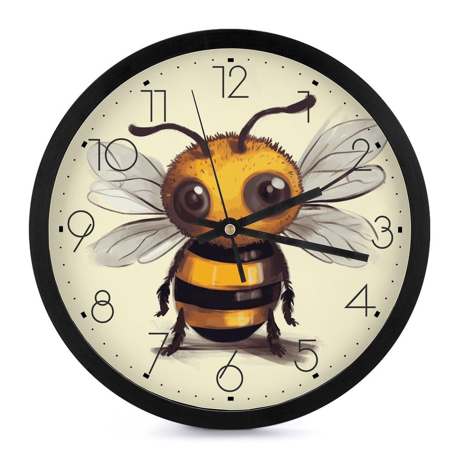 Horloge murale personnalisée animal de 25,4 cm silencieuse pour décorer une chambre d'enfant