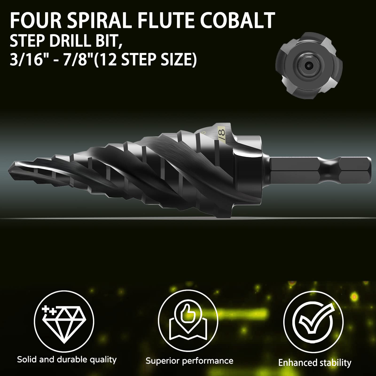 Broca paso cobalto M35 (3/16"-7/8"-M35)