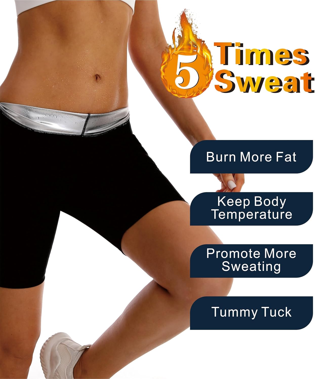 Women's Sauna Shorts High Waist Corset Sweat Enhancing Thermo Shorts for Weight Loss Workout Gym Fitness Shapewear - Image 3