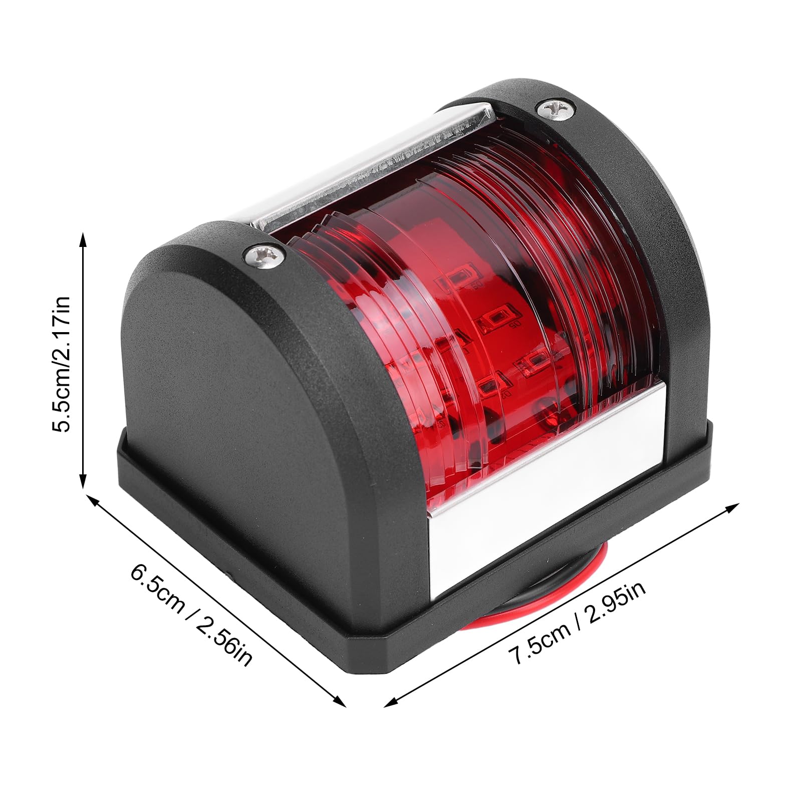 Greensen Luce di Navigazione a LED della Barca IP66 Durevole per 12 M 12v-24 V, Facile Installare per le barche. Set di 5 Luci Migliore Sicurezza Sull'acqua