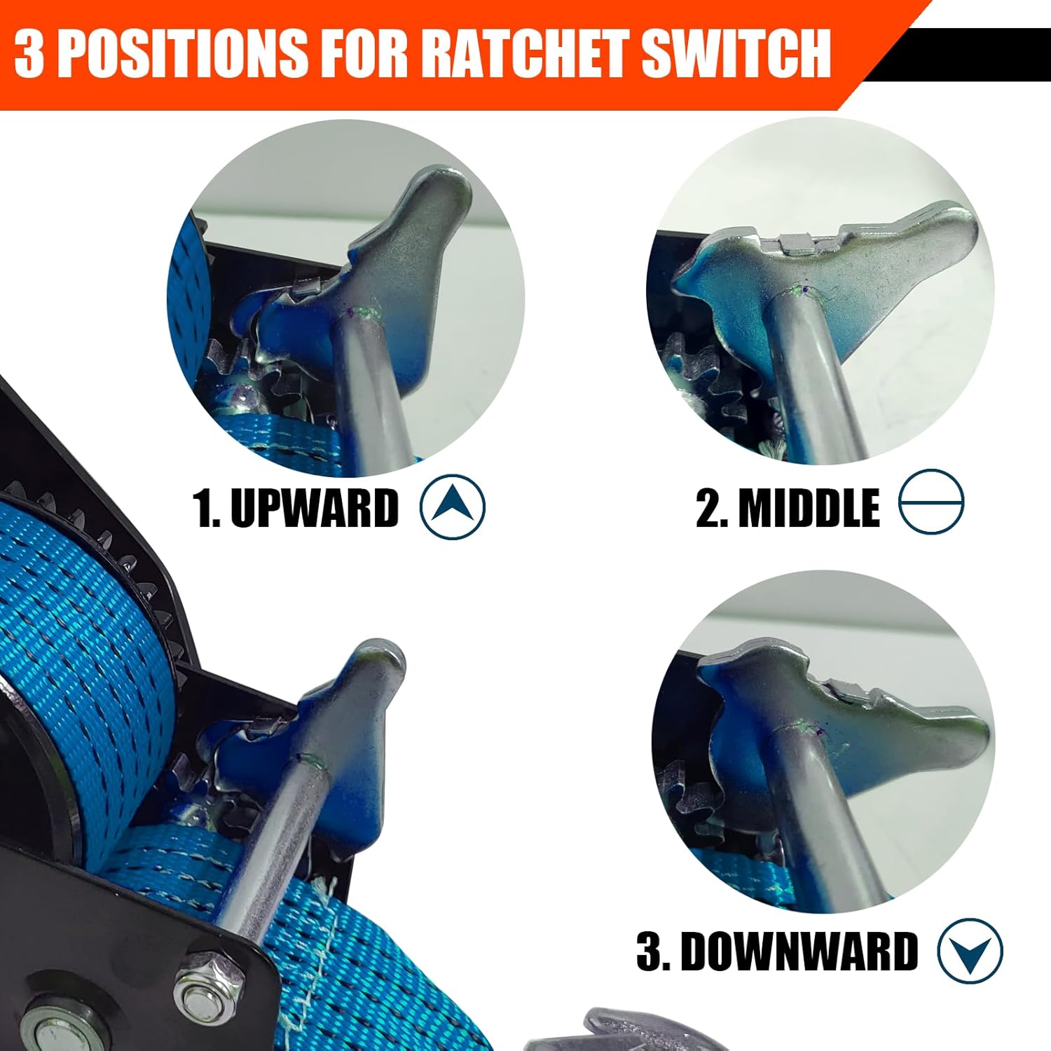Heavy Duty Boat Trailer Winch,HandCrank Winch 1600lbs Capacity with 26FT Strap,2-Way Ratchet 4:1 Gear Switchable Hand Crank Winch for Boat,Trailer,Truck,RV,ATV and Jet Ski