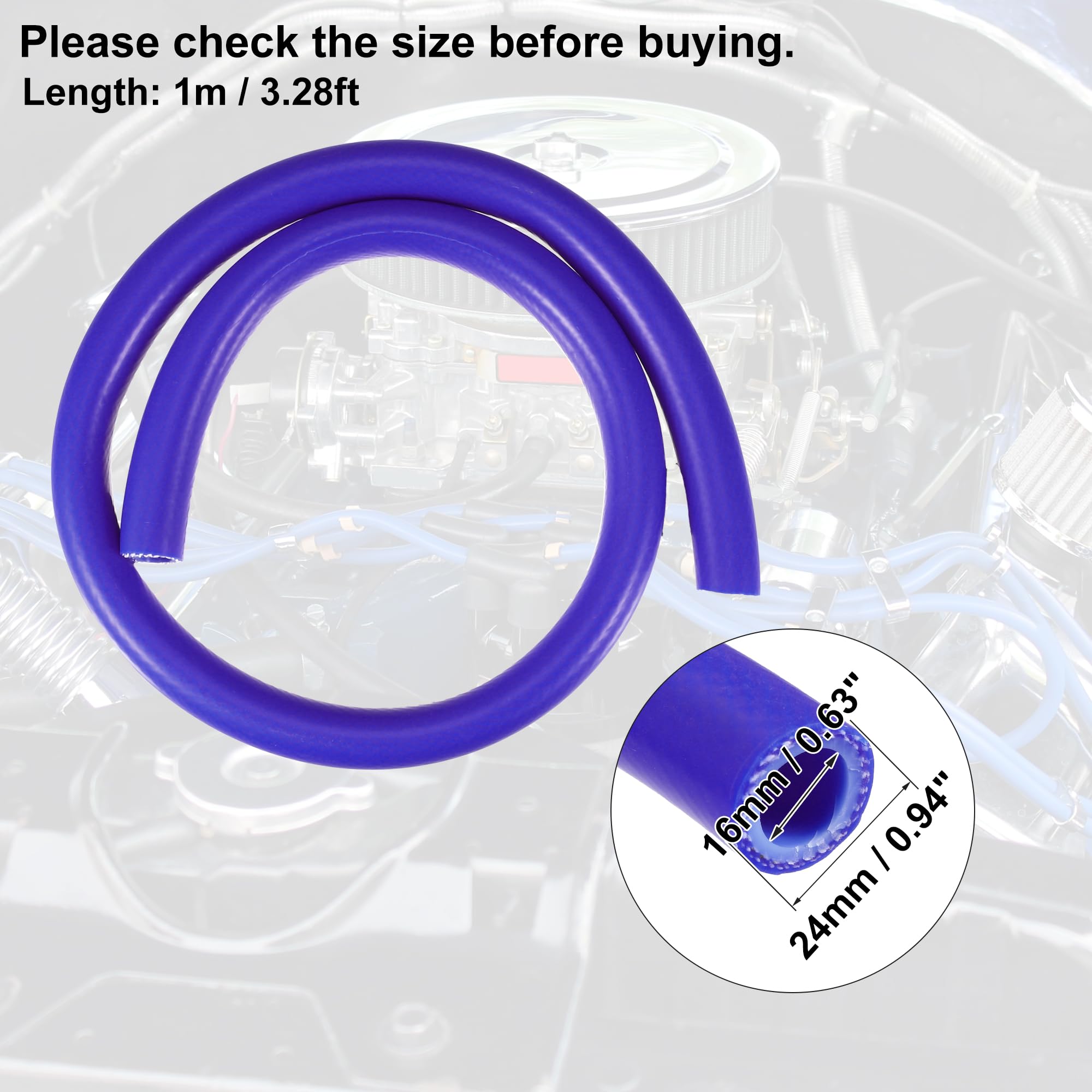 QUARKZMAN Macchina Silicone Vuoto Tubi Tubo Linea Blu ID 16mm 3.28ft Lunghezza