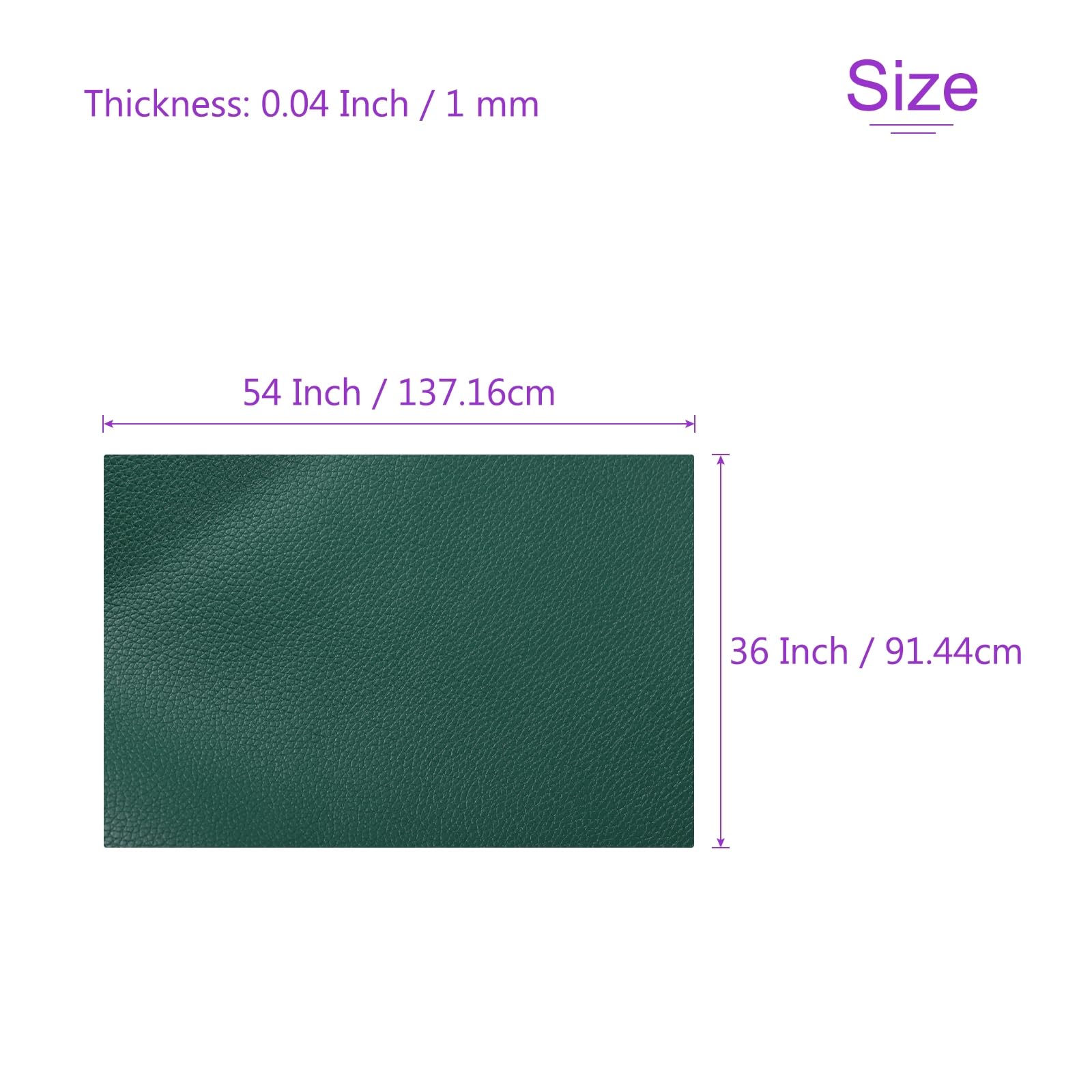 DMiotech 1 Pack 36 Inch x 54 Inch Faux Leather Strip Furniture Cover Pebble Skin Green PU Leather Roll for Handmade DIY Craft Projects - Image 3