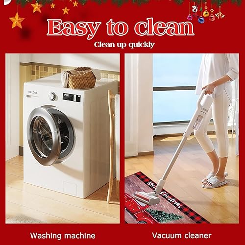 Miniatura 6 de Tapete decorativo para puerta de Navidad, 15.75 x 23.6 pulgadas, tapete de Navidad para interiores y exteriores, cocina, tapete para puerta