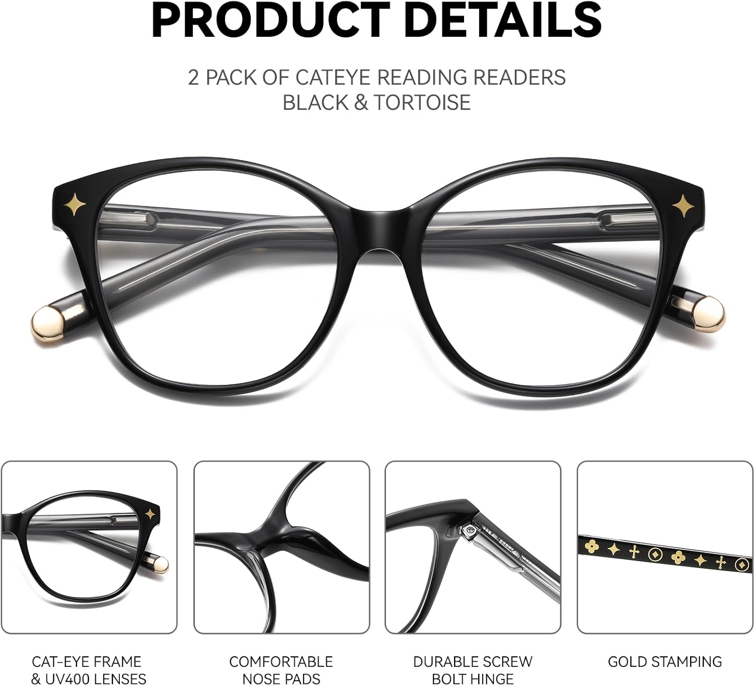 Bifocal Reading Glasses Women Cat Eye Blue Light Blocking Computer Reader Clear Top No Line Transition Ladies Eyewear - Image 4