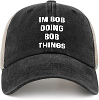 Vista 32 de Im Bob Doing Bob Things - Sombrero de camionero para hombre, sombrero de malla vintage para verano