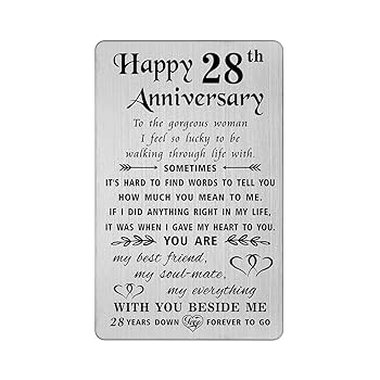 Amazon.com : TANWIH 28th Anniversary Card for Her Wife, 28