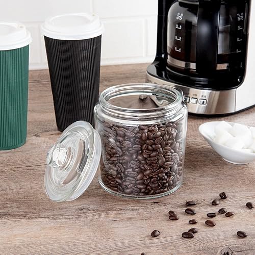 Miniatura 6 de Restaurantware Vetri - Tarro de almacenamiento de vidrio de 0.2 galones, con tapa de vidrio, 4 14 x 4 14 x 6 pulgadas, caja de 1 unidad