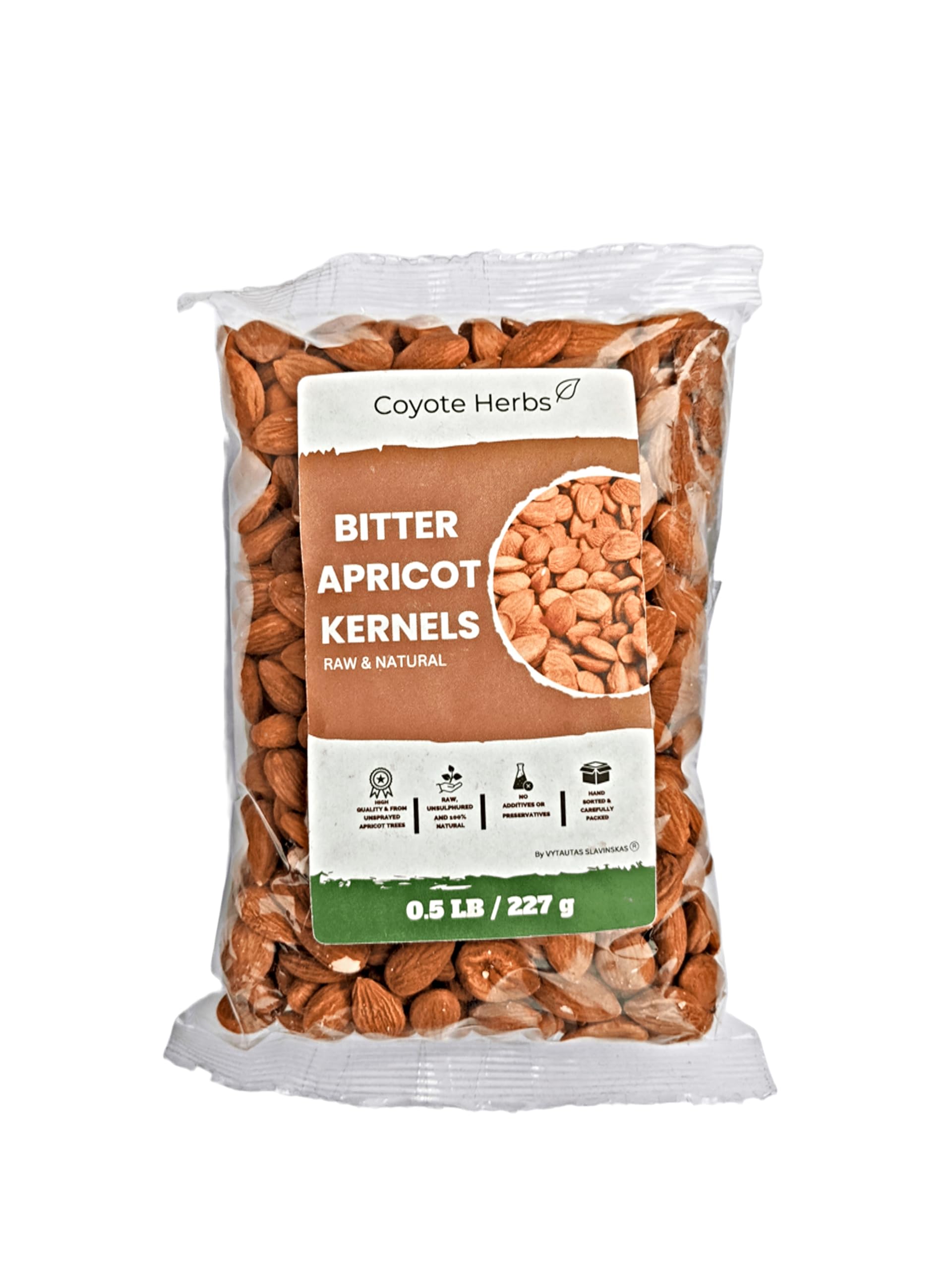 Granos de albaricoque/naturales/crudas/semillas de albaricoque amargo/vitamina B17/certificado/1 libra (16 onzas) 2 x 227 g