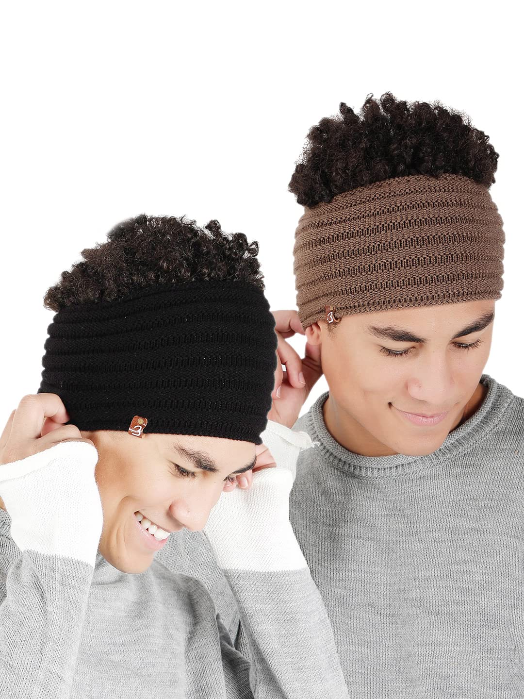 bharatasya Unisex Set of 2, Knitted Acrylic Wool Running Yoga Boho Headbands Earwarmers for Light Winters-picture-28