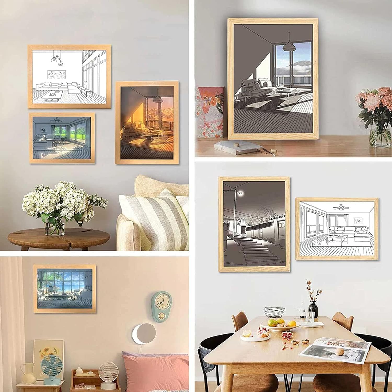 Suicune LED Glowing Photo Frame USB Plug-in Light Shadow Painting Frame Ornament Christmas Gift for Home Office Bedroom 4