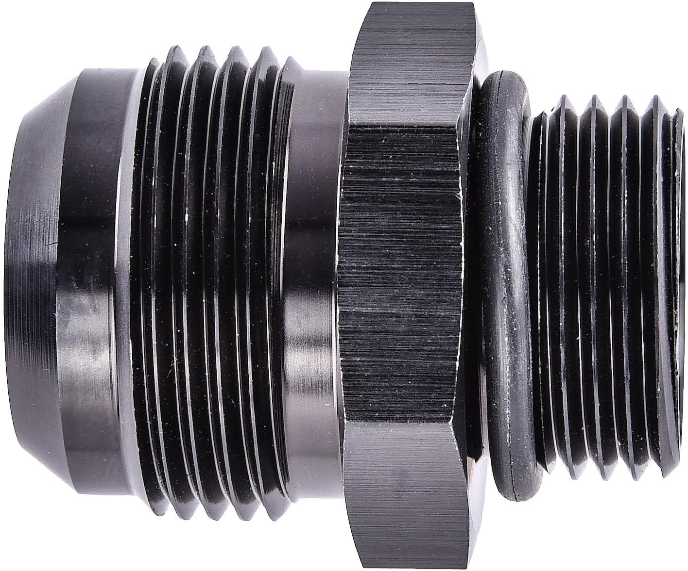 JEGS AN Port Adapter Fitting | -12 AN Port (1 1/16 �-12 Thread) To -16 AN Hose | Anodized Black Aluminum | 1 Per Package