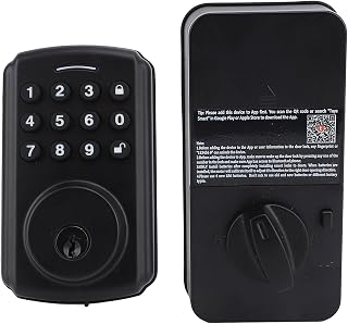 Hyuduo Smart Door Keypad Lock Electronic Keyless Security Lock with 20 User Codes 2 Replacement Keys App Control IP54 Weatherproof for Rental Home Apartments