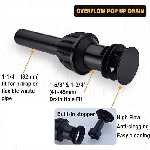 Miniatura 5 de TRUSTMI Grifo de baño de 2 manijas de 8 pulgadas de latón con forma cuadrada de cascada con boquilla giratoria, líneas de suministro de agua cUPC y