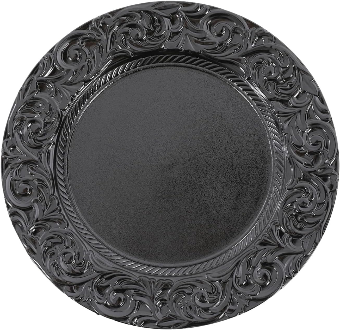 100 Pcs Black Charger Plates, Black Placemat, Plate, Circular Western Cuisine, Household Tray, for Activity Desktop Wedding Party