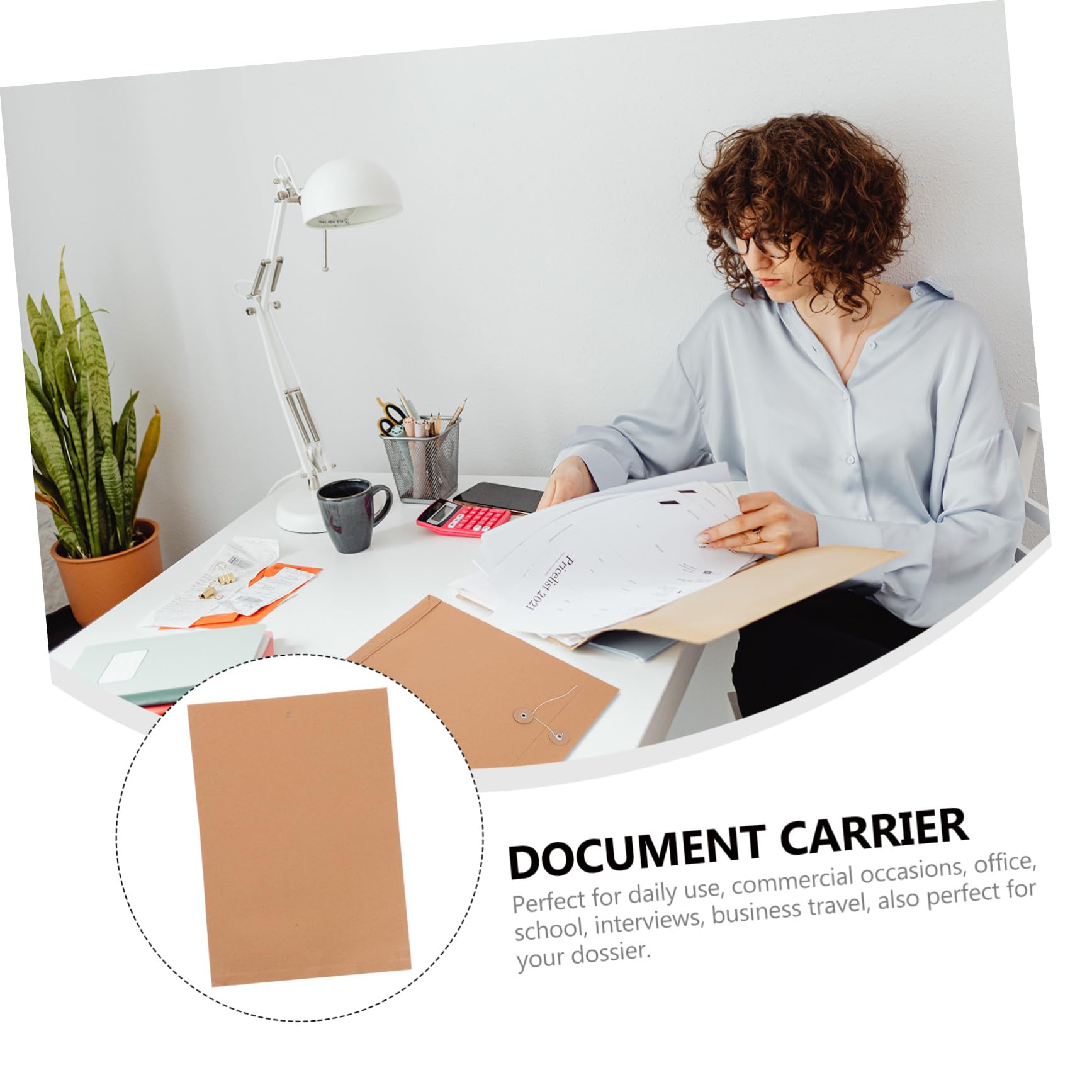 25piezas Cartera de Papel Kraft Portadocumentos Carpeta para Archivar Organizador de Documentos Carta Unidades Bolsa para Papelería de Oficina