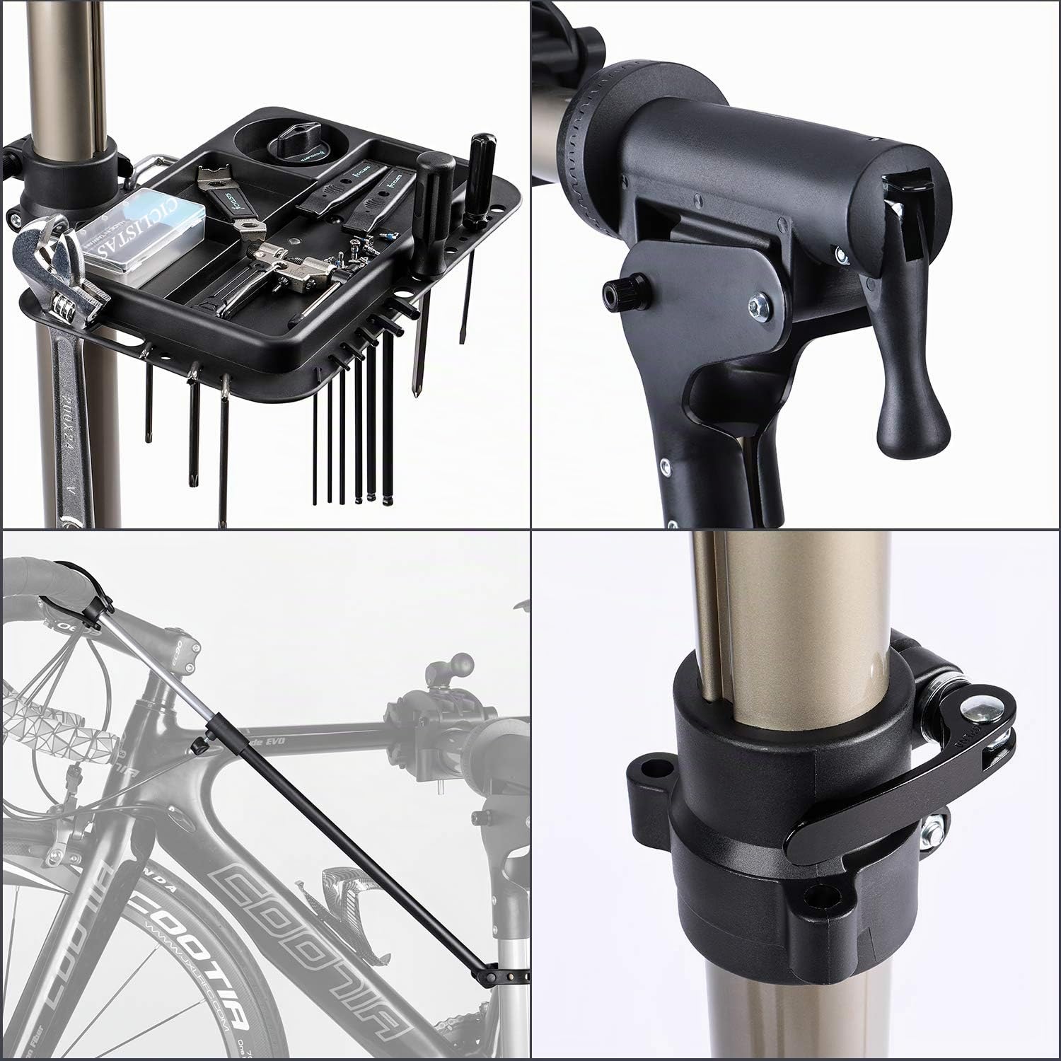 CXWXC Soporte Bicicleta Taller Carga Máxima 27 kg / 60 Libras para Bicicletas Eléctricas, Soporte Taller Bicicleta con Cabezal Magnético y Giratorio 360