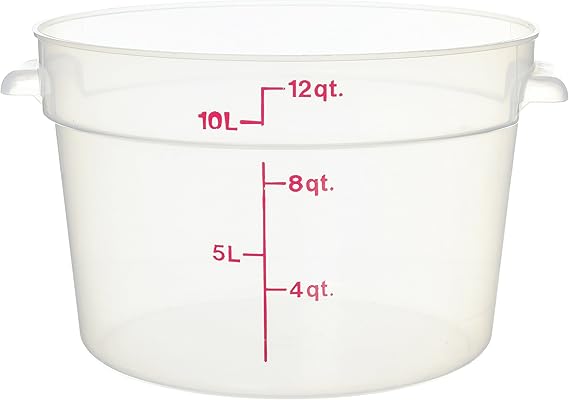 Cambro Camware Translucent Round Food Storage Containers, 12 Quart (RFS12PP) Category: Food Storage Round Containers
