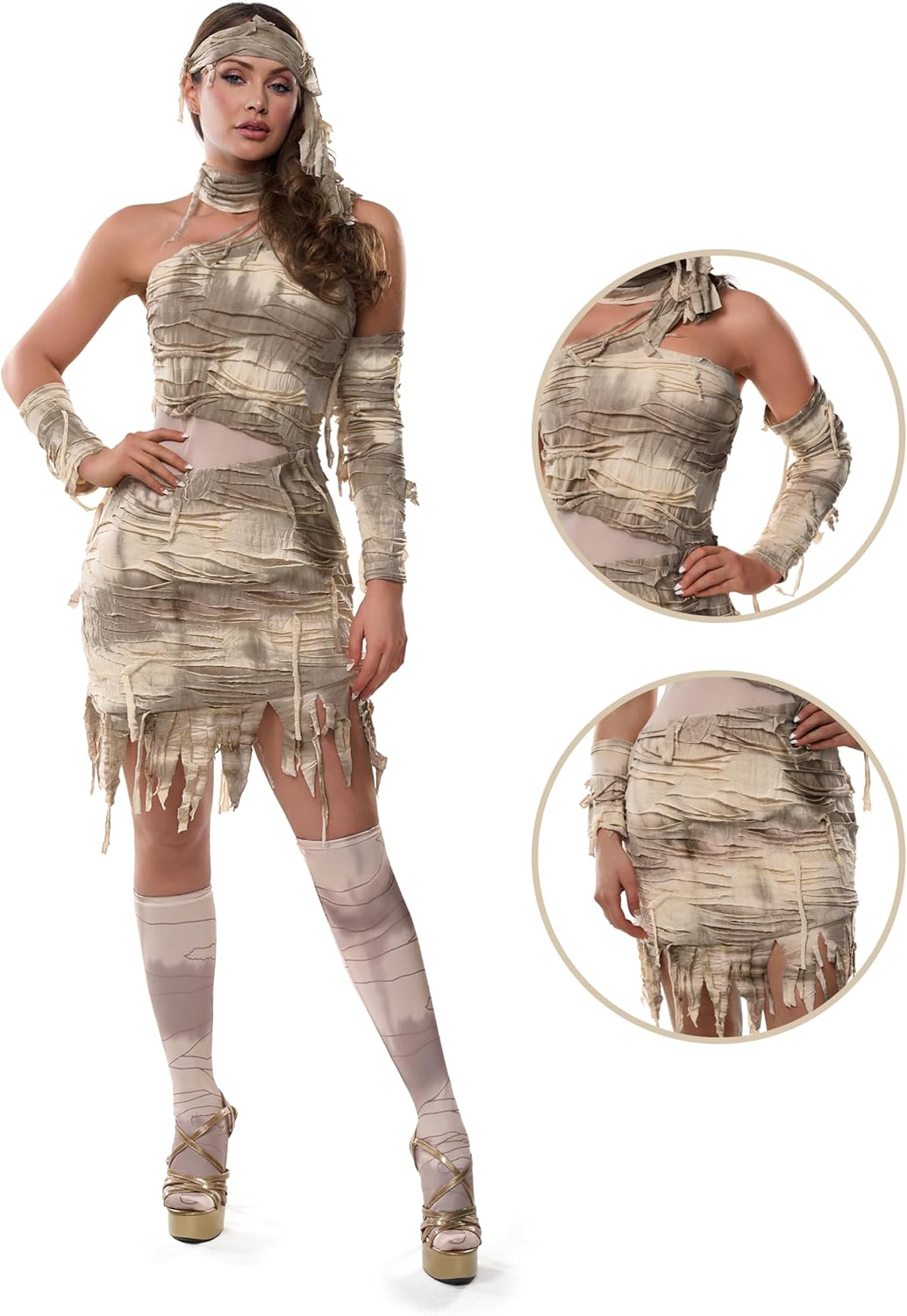 Spooktacular Creations Halloween Mummy Costume Women, Mystical Mummy Costume Adult for Halloween Party - Image 4