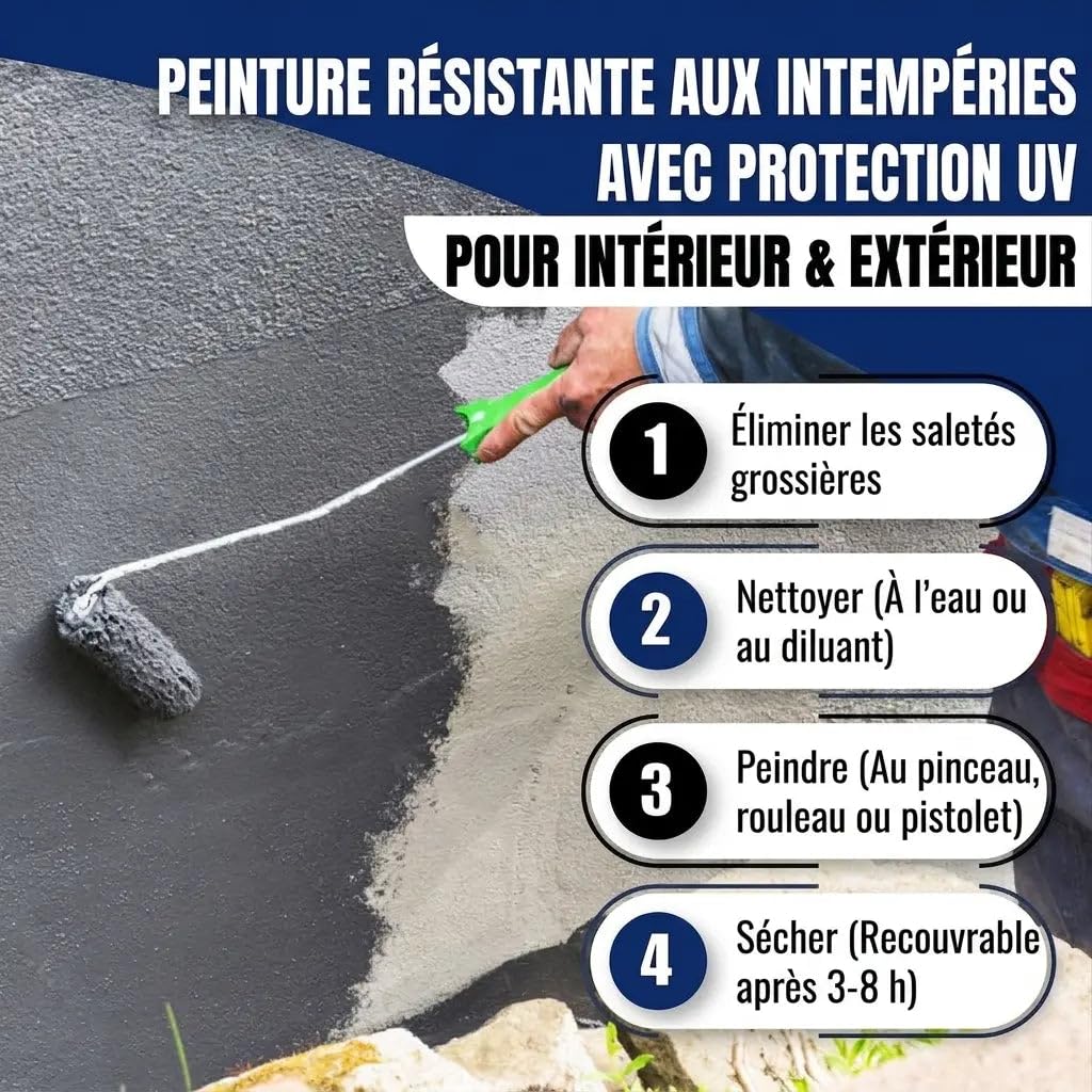 Peinture béton extérieur satiné jaune sable RAL 1002 jaune Peinture sol résine sol revêtement béton façade (2,5 L) Hamburger Lack-Profi