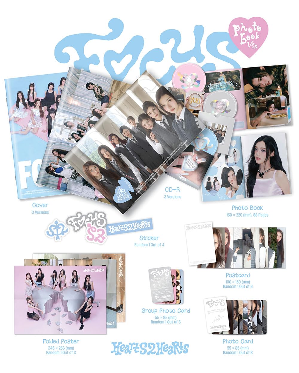 Amazon.com: Hearts2Hearts FOCUS [Photobook Ver.] 1st Mini Album