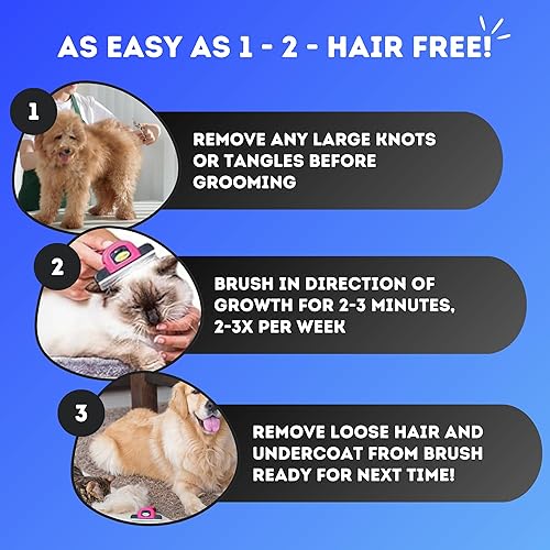 Vista 13 de Cepillo DarkPets para gatos y perros para animales pequeños, medianos y grandes, con pelo corto a largo Reduce drásticamente el desprendimiento